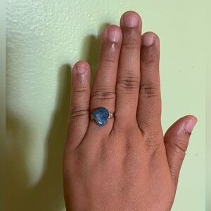 Adjustable Blue Agate Stone Ring